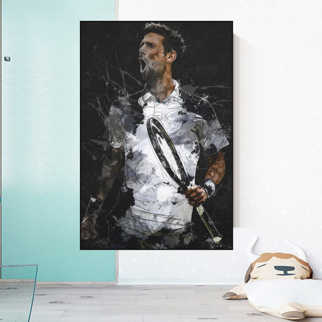 ChandeliersDecor.com-Wall Posters-Novak Djokovic Tennis Legend Sports Canvas Wall Art
