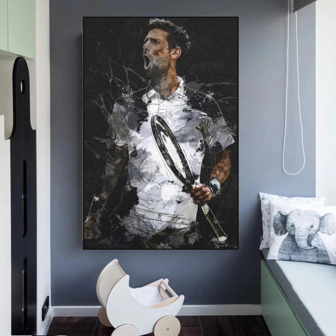 ChandeliersDecor.com-Wall Posters-Novak Djokovic Tennis Legend Sports Canvas Wall Art