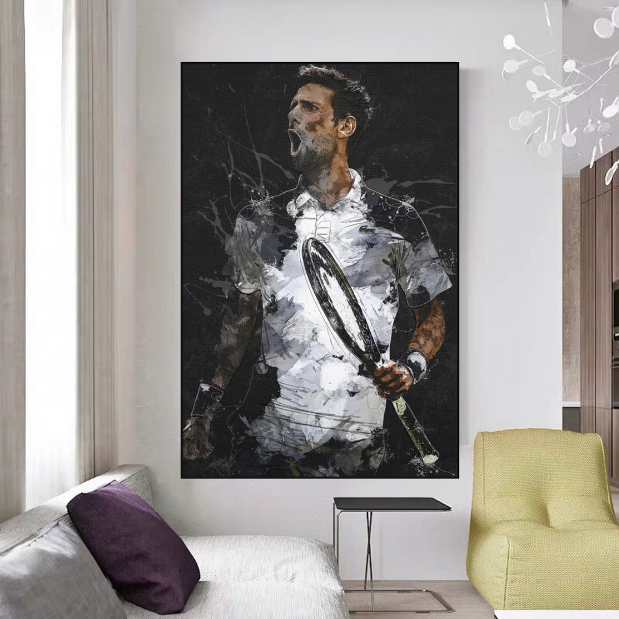 ChandeliersDecor.com-Wall Posters-Novak Djokovic Tennis Legend Sports Canvas Wall Art