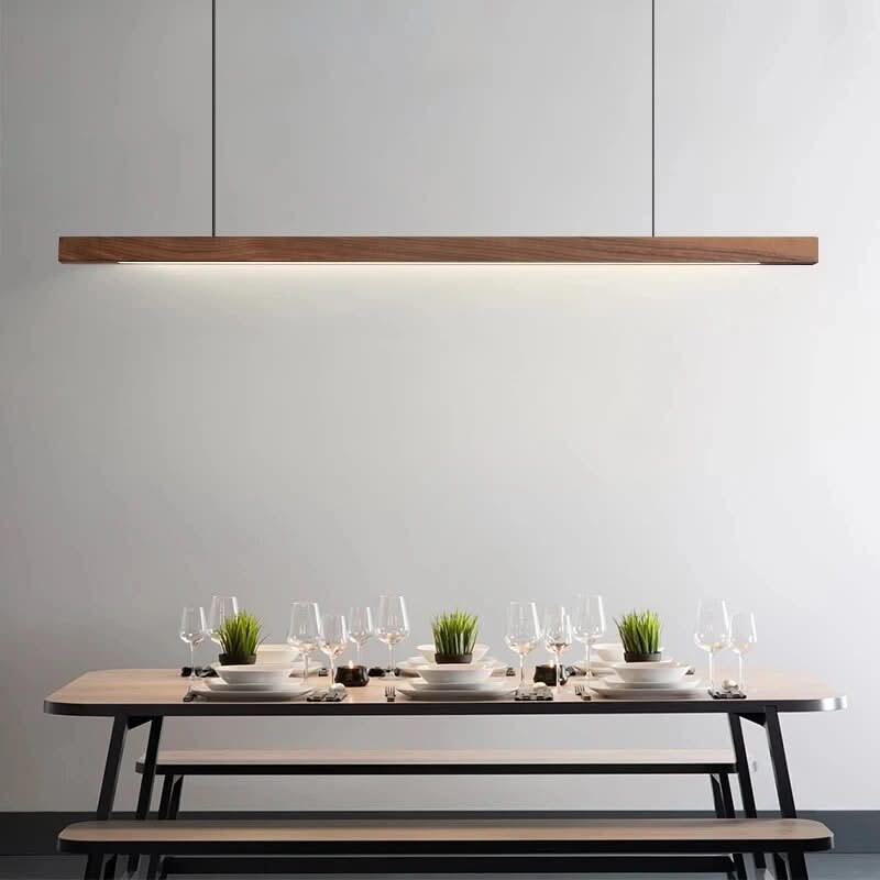 Oak Wood Ceiling Bar Wooden LED Pendant Light-ChandeliersDecor.com