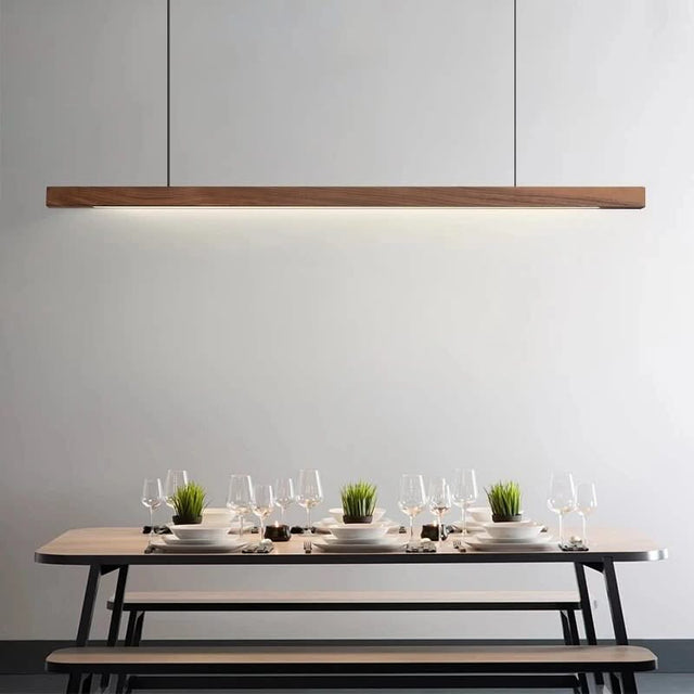 Oak Wood Ceiling Bar Wooden LED Pendant Light-ChandeliersDecor.com