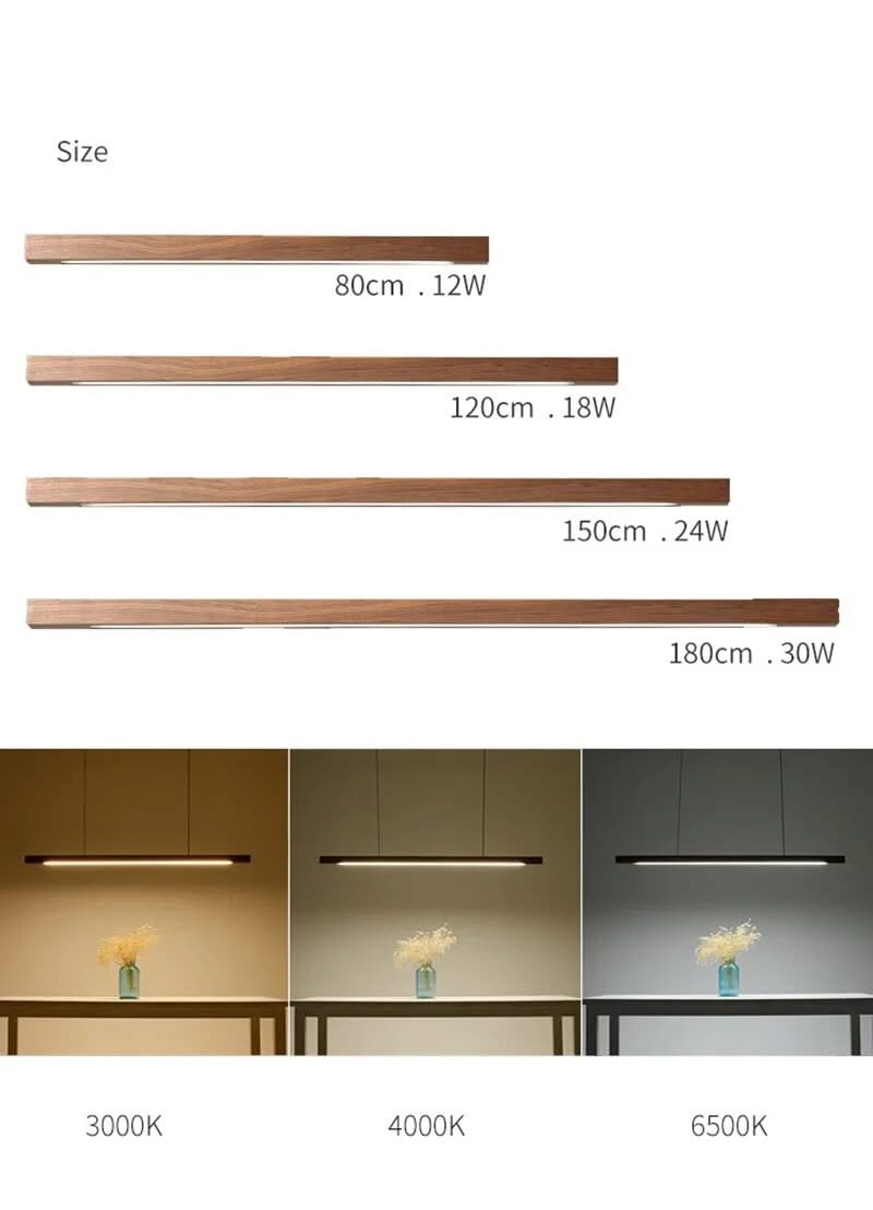Oak Wood Ceiling Bar Wooden LED Pendant Light-ChandeliersDecor.com
