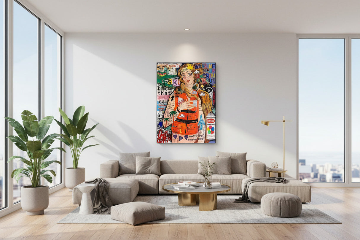 Ocean Venus Graffiti Art Canvas Wall Art-ChandeliersDecor.com