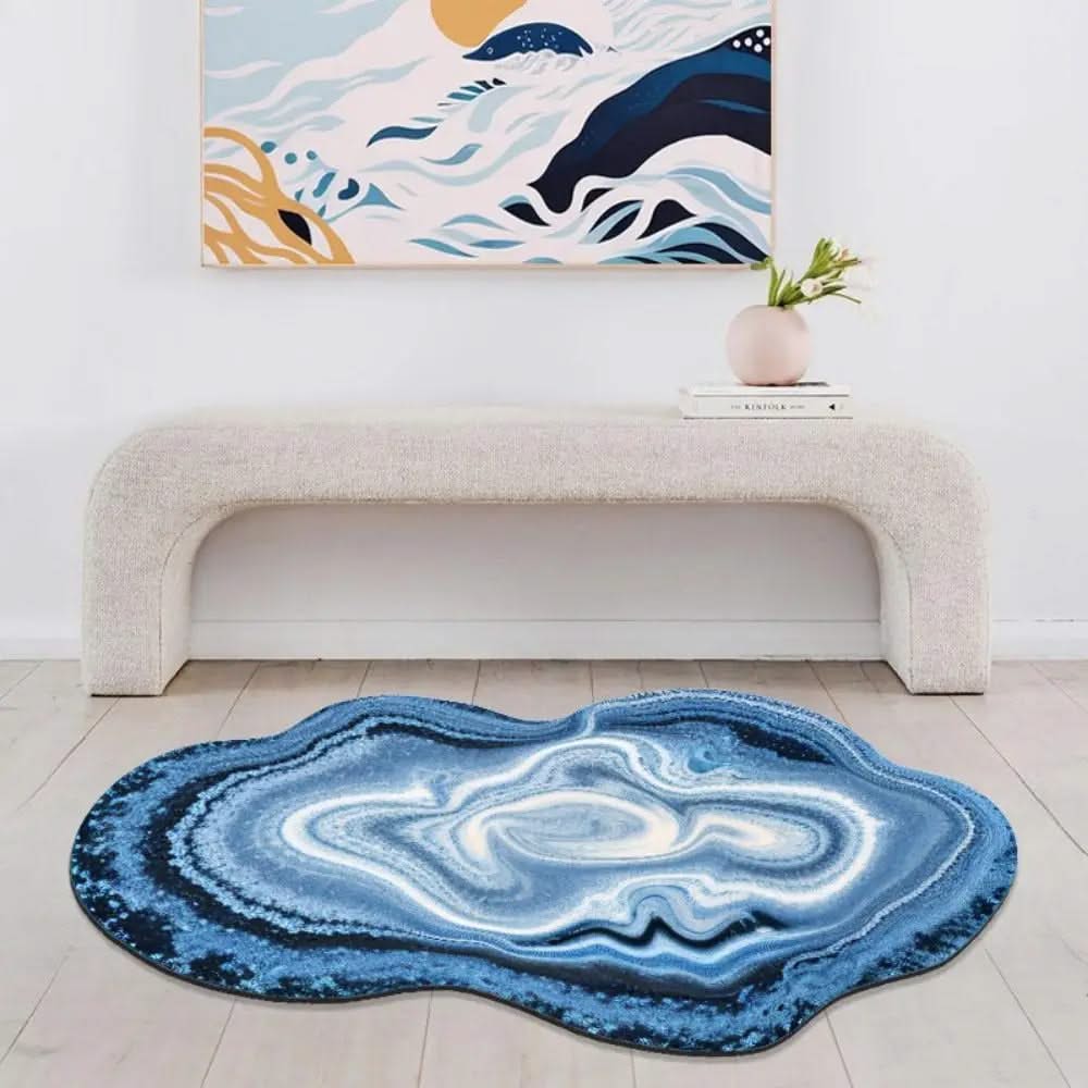 Ocean Wave Blue Lines Rug-ChandeliersDecor.com