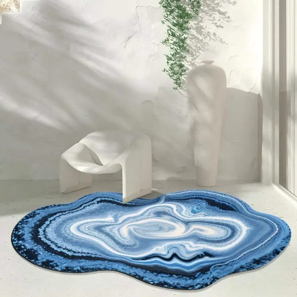 Ocean Wave Blue Lines Rug-ChandeliersDecor.com