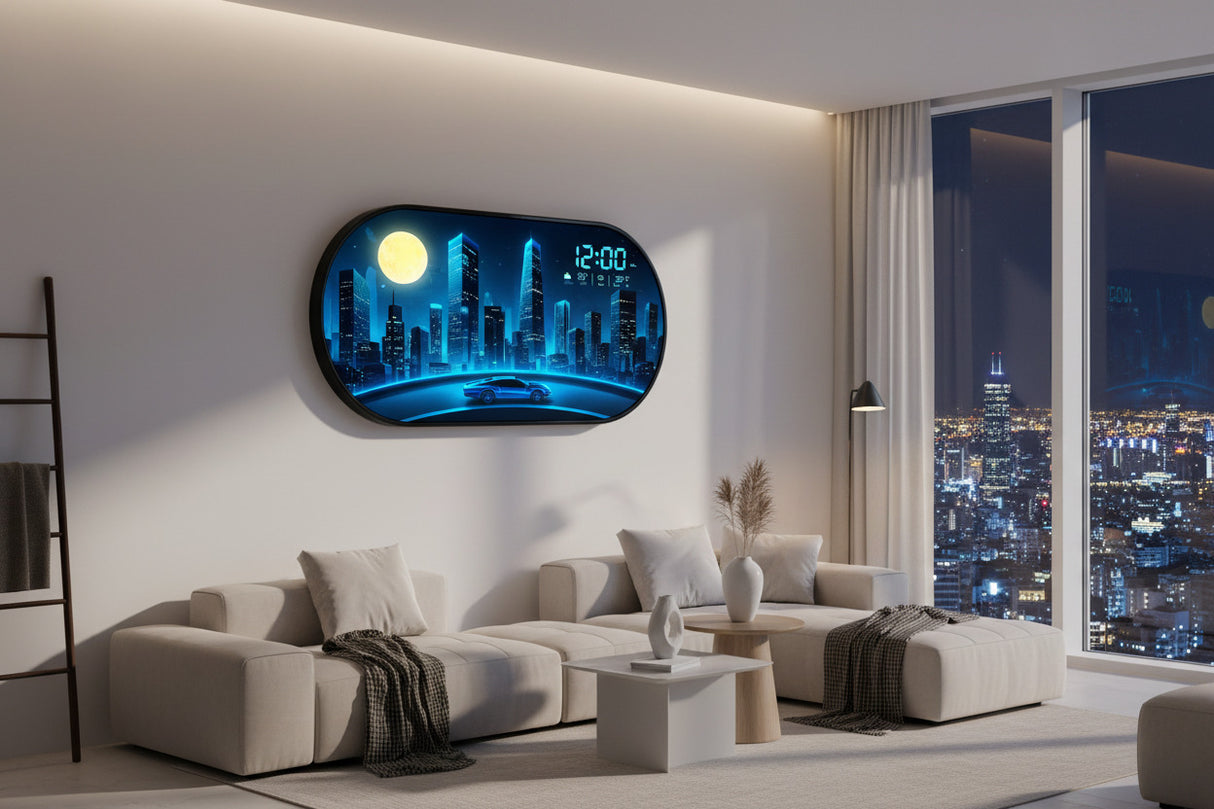 Oval Digital Wall Clock: Accurate Timekeeping Sleek Design-ChandeliersDecor.com