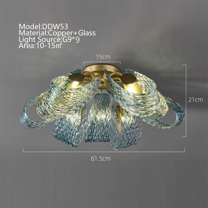 ChandeliersDecor.com-Chandeliers-Peacock Blue Glass Chandelier: Stunning Lighting Fixtures