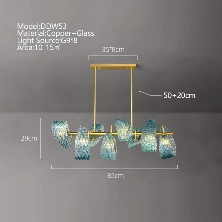 ChandeliersDecor.com-Chandeliers-Peacock Blue Glass Chandelier: Stunning Lighting Fixtures