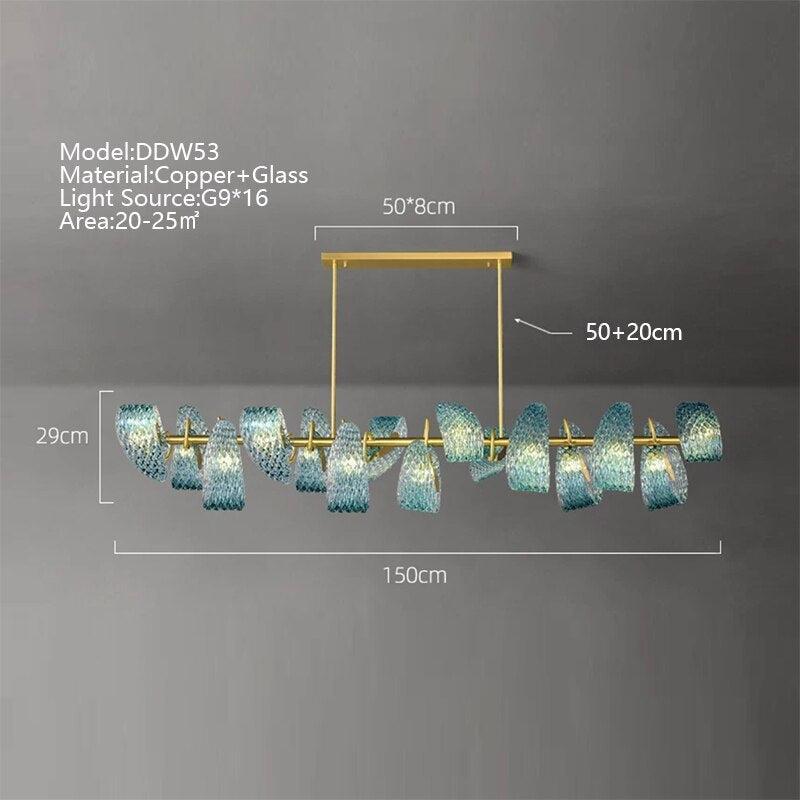 ChandeliersDecor.com-Chandeliers-Peacock Blue Glass Chandelier: Stunning Lighting Fixtures