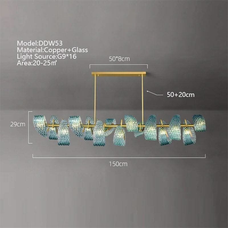 ChandeliersDecor.com-Chandeliers-Peacock Blue Glass Chandelier: Stunning Lighting Fixtures