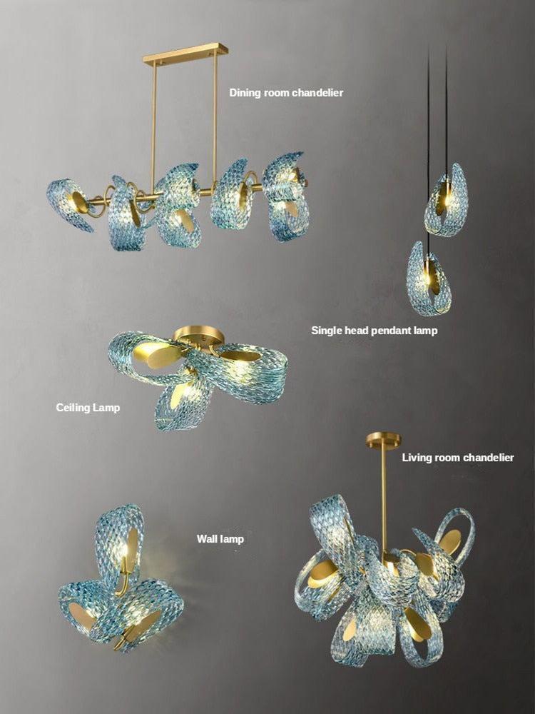 ChandeliersDecor.com-Chandeliers-Peacock Blue Glass Chandelier: Stunning Lighting Fixtures