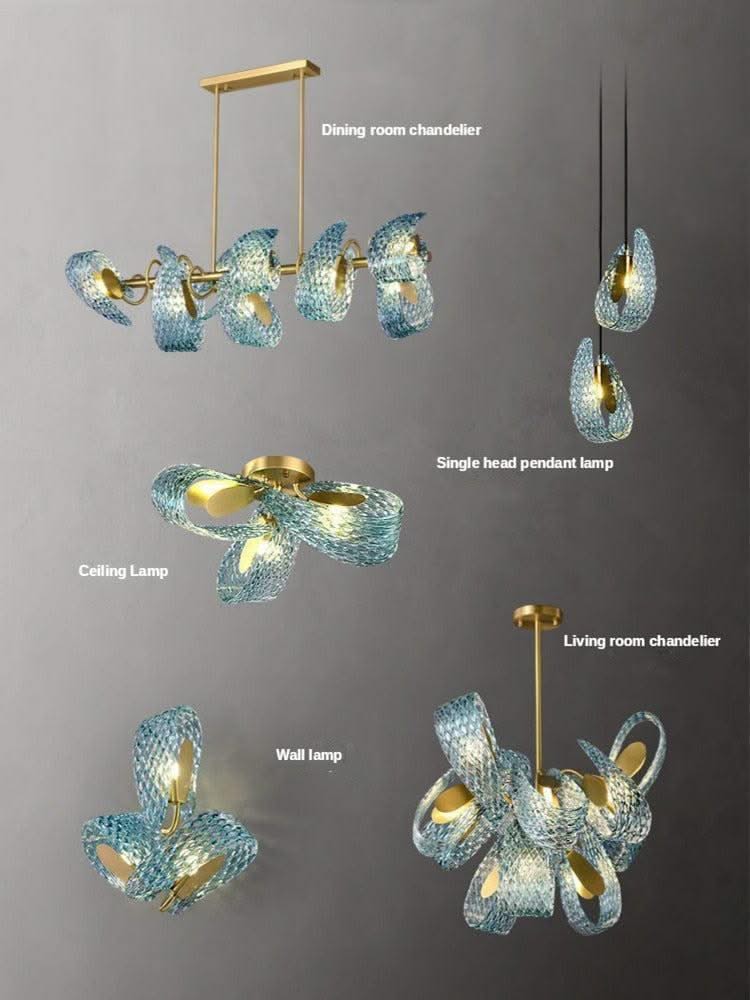 ChandeliersDecor.com-Chandeliers-Peacock Blue Glass Chandelier: Stunning Lighting Fixtures