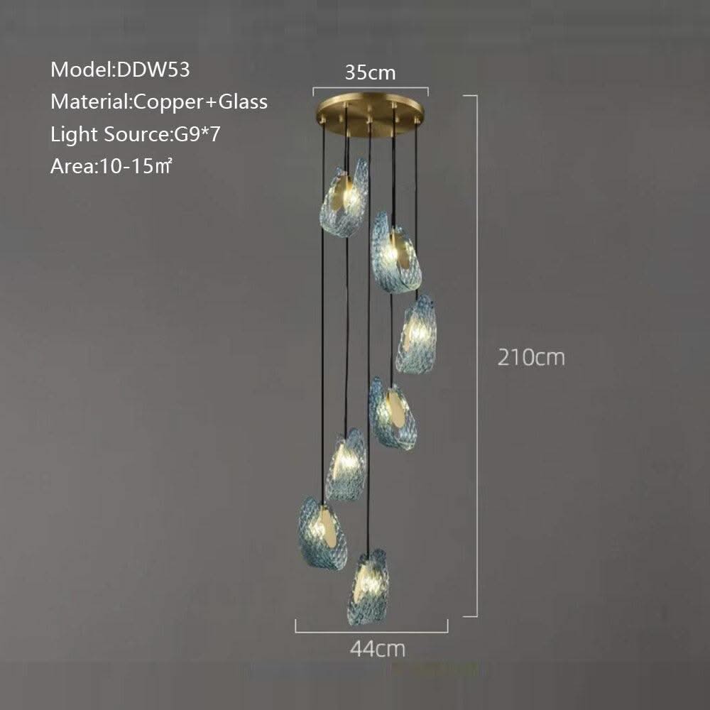 ChandeliersDecor.com-Chandeliers-Peacock Blue Glass Chandelier: Stunning Lighting Fixtures