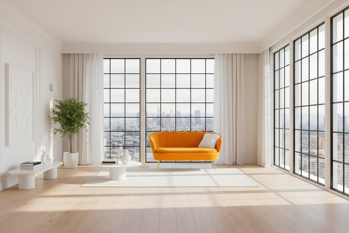 ChandeliersDecor.com-Furniture-Petal Shaped Sofa - Handcrafted and Elegant