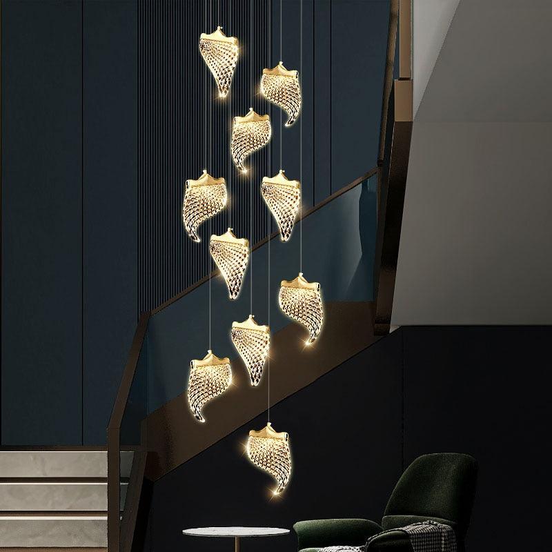 ChandeliersDecor.com-Staircase Chandelier-Petals Crystal Staircase Chandelier – Illuminate Your Space