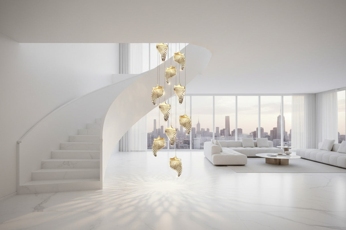 ChandeliersDecor.com-Staircase Chandelier-Petals Crystal Staircase Chandelier – Illuminate Your Space