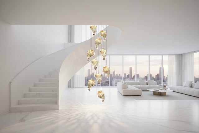ChandeliersDecor.com-Staircase Chandelier-Petals Crystal Staircase Chandelier – Illuminate Your Space