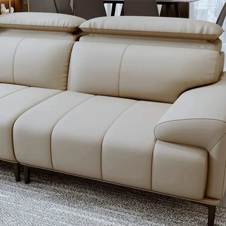 Piano Keys Cream Wind Leather Sofa Set-ChandeliersDecor.com