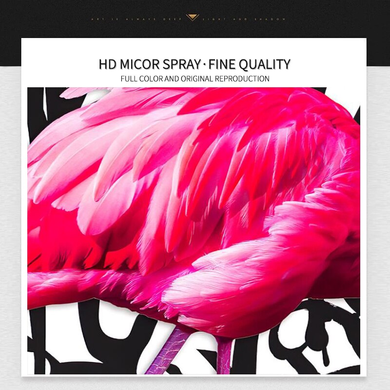 ChandeliersDecor.com-Wall Posters-Pink Flamingo Graffiti Canvas Wall Art