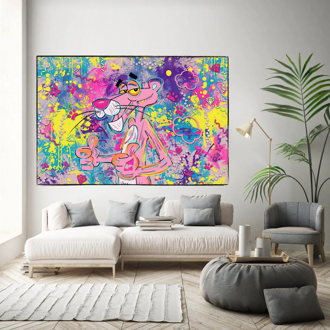 Pink Panther Art: Thumbs Up Canvas Wall Art-ChandeliersDecor.com