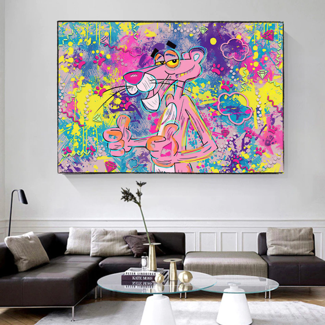 Pink Panther Art: Thumbs Up Canvas Wall Art-ChandeliersDecor.com