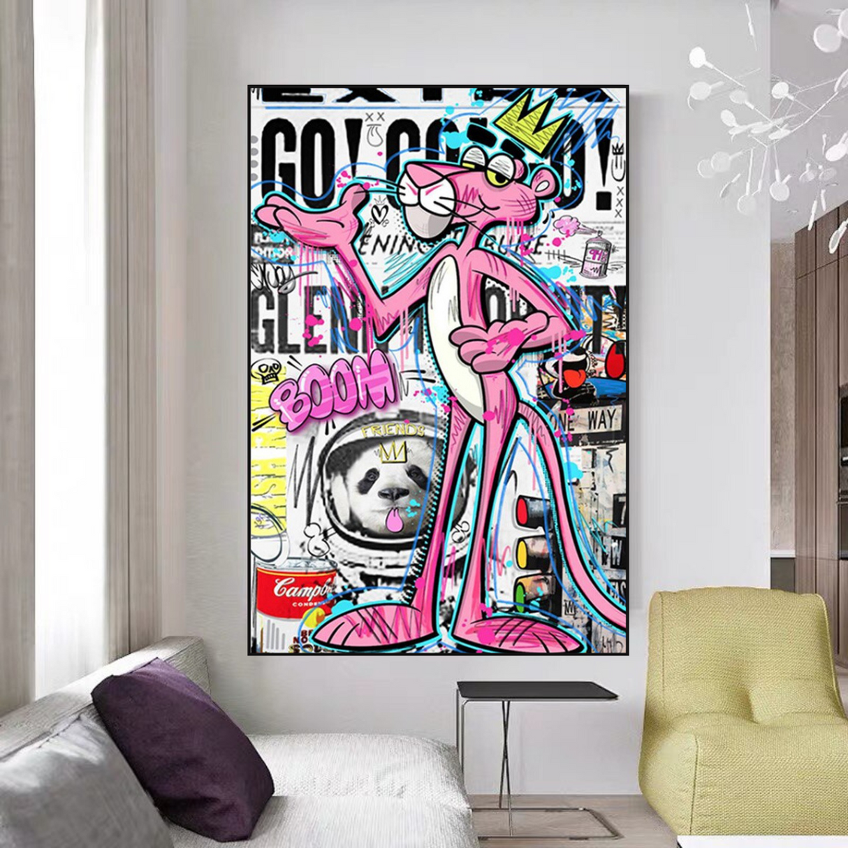 Pink Panther Extra Go Canvas Wall Art-ChandeliersDecor.com