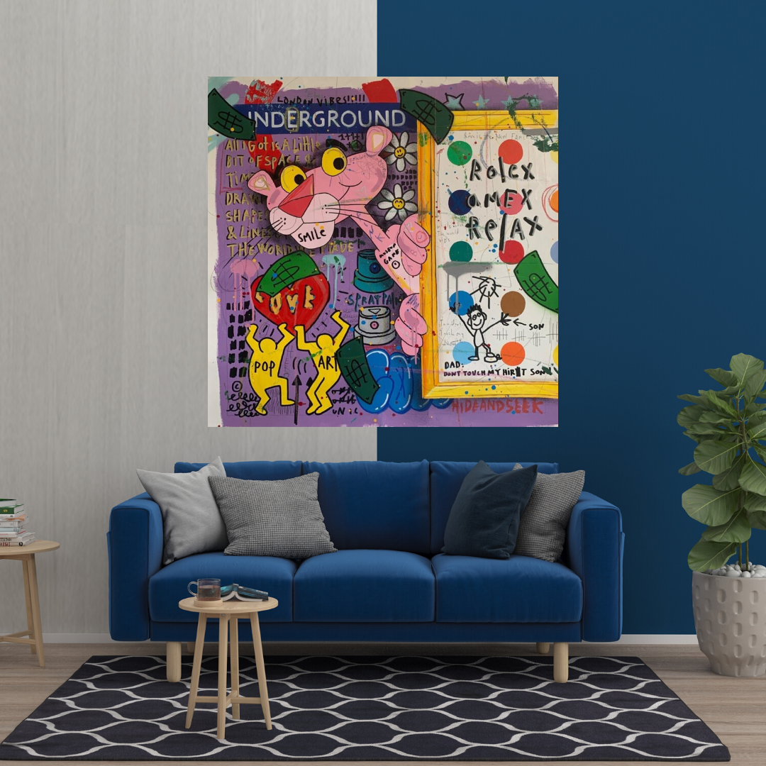 ChandeliersDecor.com-Wall Posters-Pink Panther Relax Canvas Wall Art