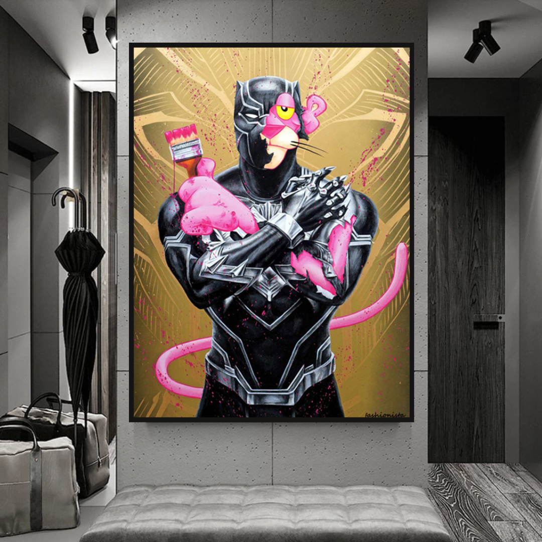 Pink Panther Wall Art Smoking Art Collection-ChandeliersDecor.com