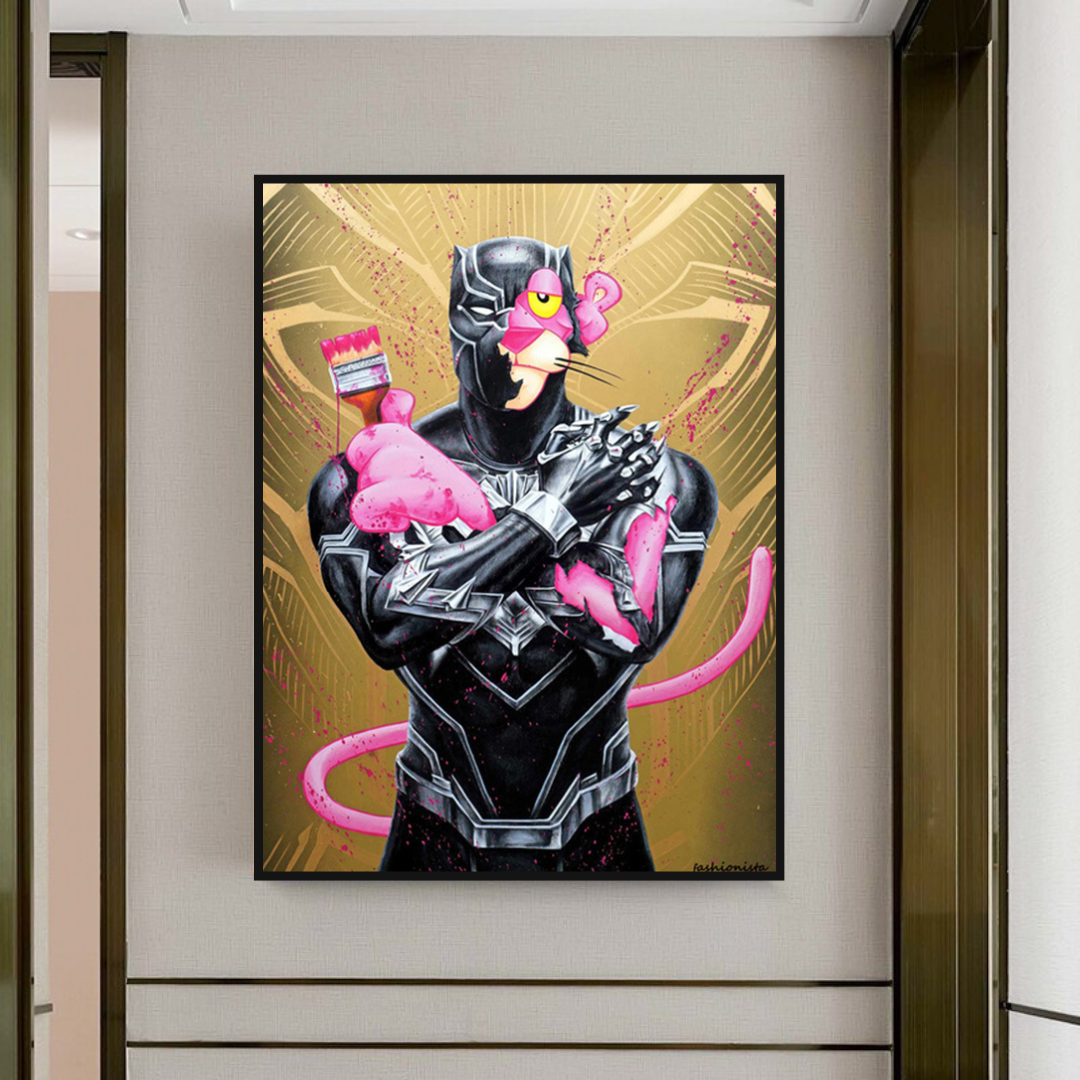 Pink Panther Wall Art Smoking Art Collection-ChandeliersDecor.com