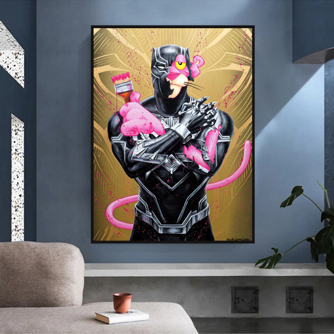 Pink Panther Wall Art Smoking Art Collection-ChandeliersDecor.com