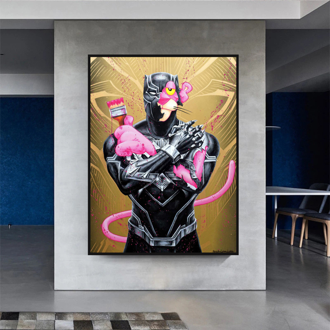 Pink Panther Wall Art Smoking Art Collection-ChandeliersDecor.com
