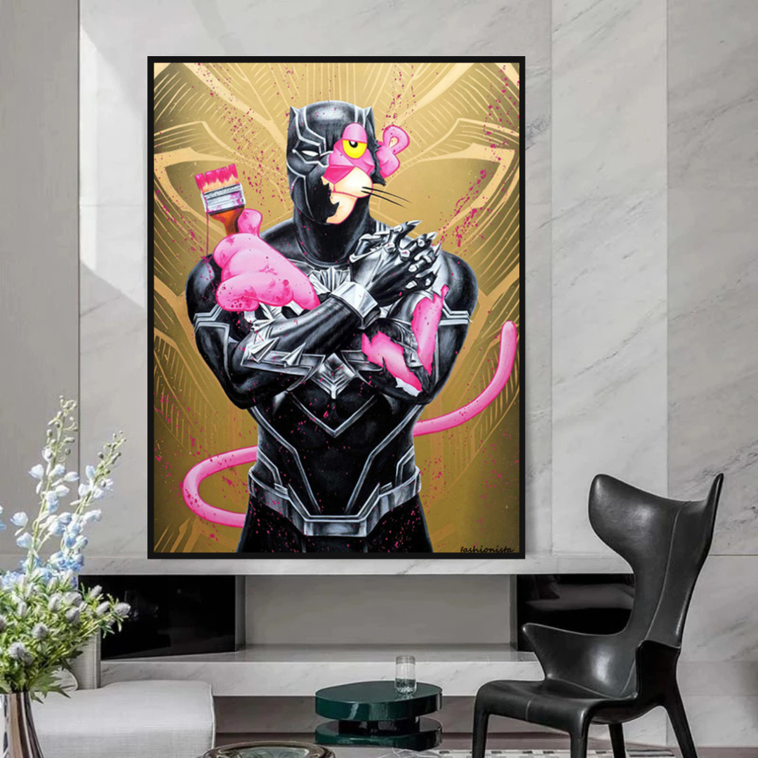Pink Panther Wall Art Smoking Art Collection-ChandeliersDecor.com