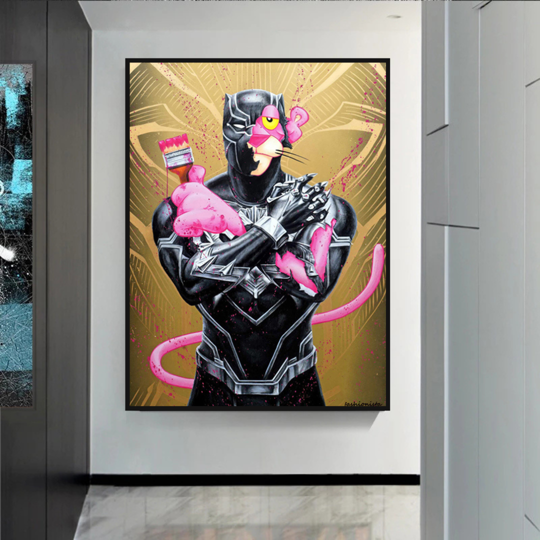 Pink Panther Wall Art Smoking Art Collection-ChandeliersDecor.com