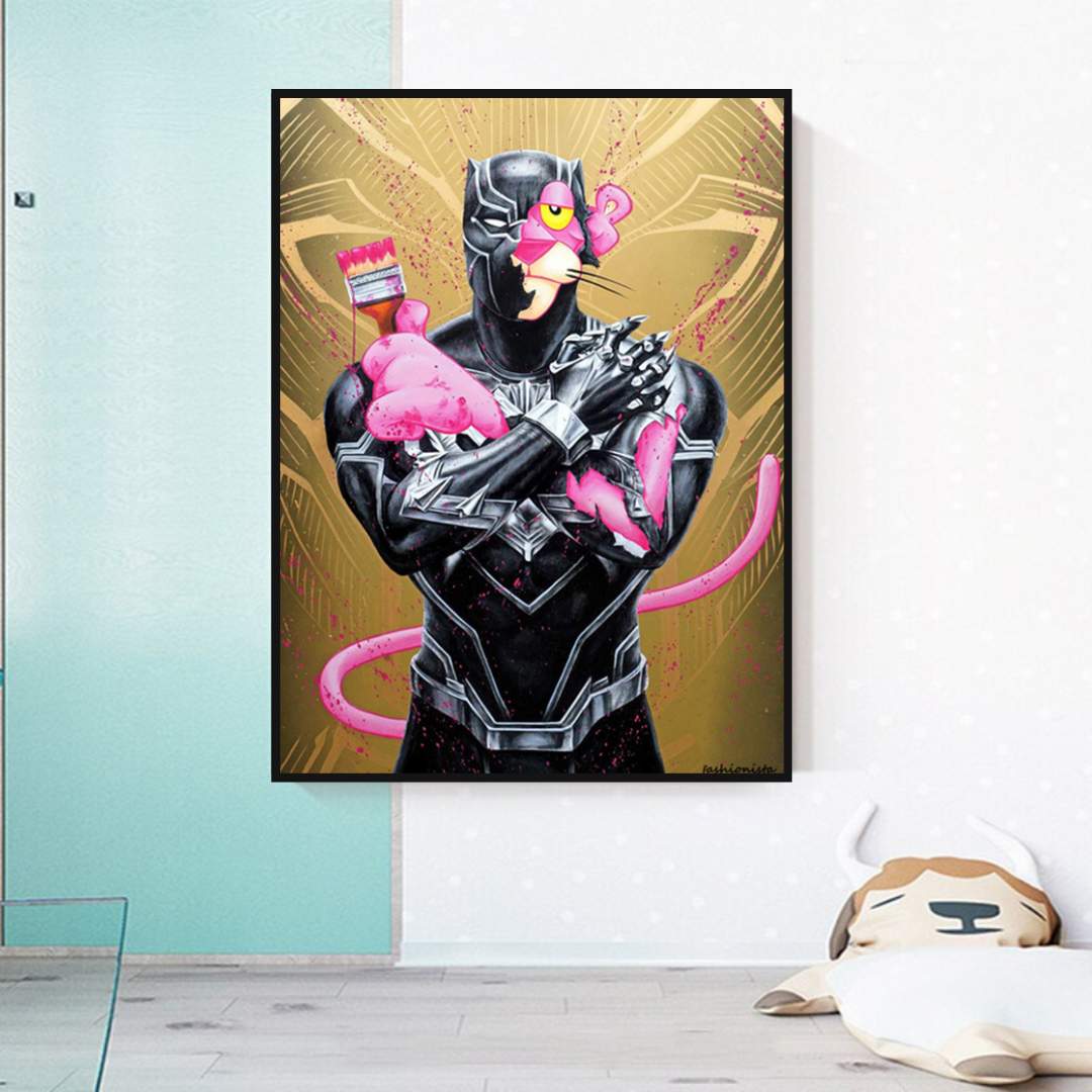 Pink Panther Wall Art Smoking Art Collection-ChandeliersDecor.com