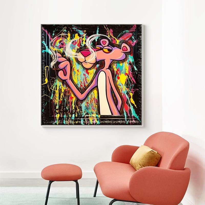 Pink Panther Wall Art - Unique Smoking Accessory Collection-ChandeliersDecor.com