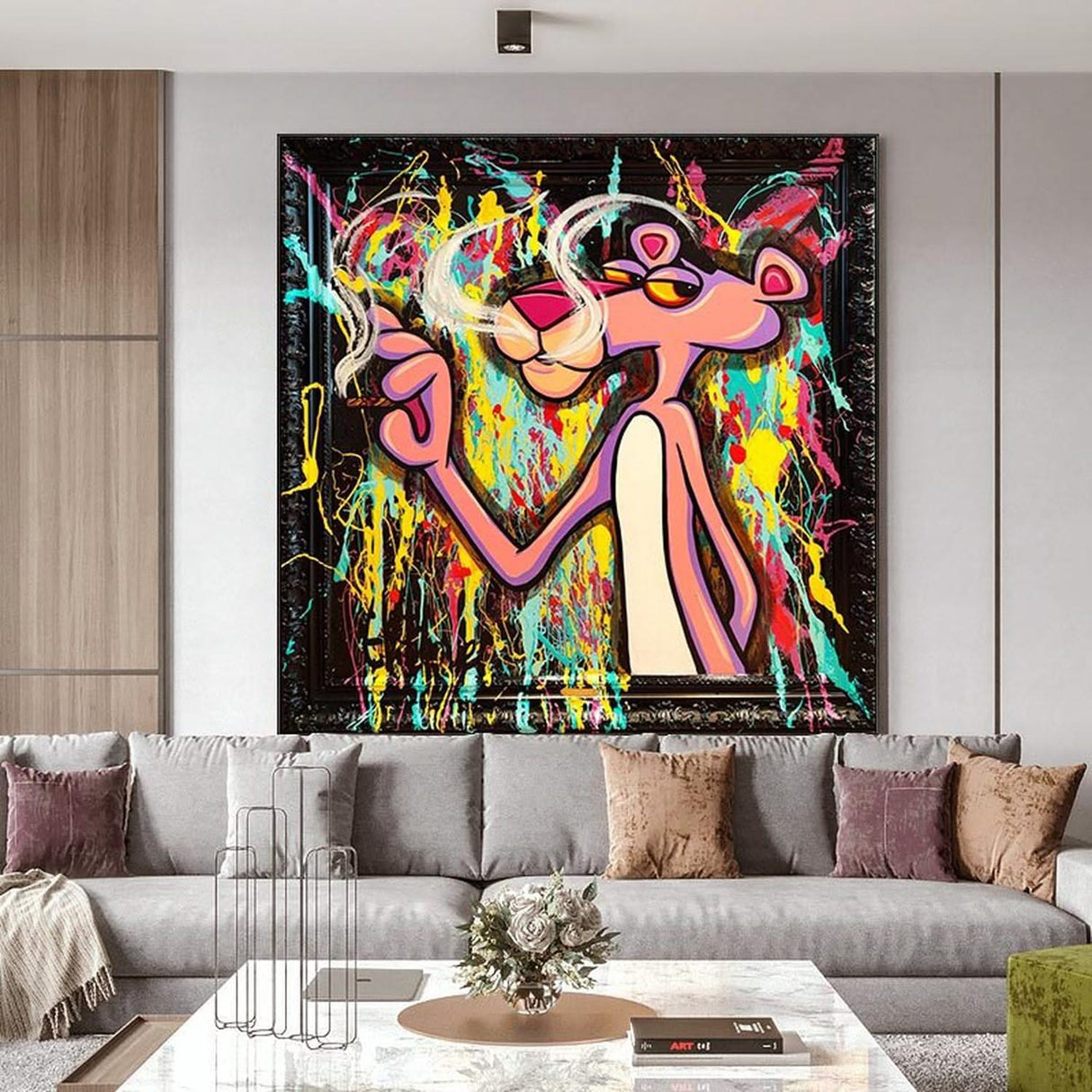 Pink Panther Wall Art - Unique Smoking Accessory Collection-ChandeliersDecor.com