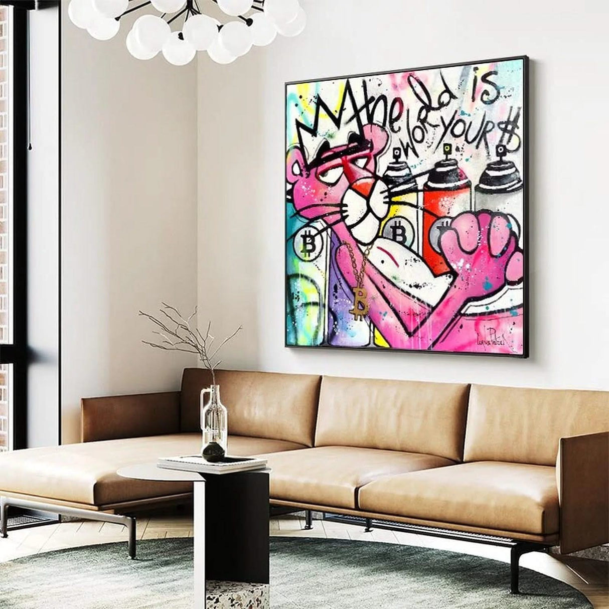 Pink Panther World is Yours Canvas Wall Art-ChandeliersDecor.com