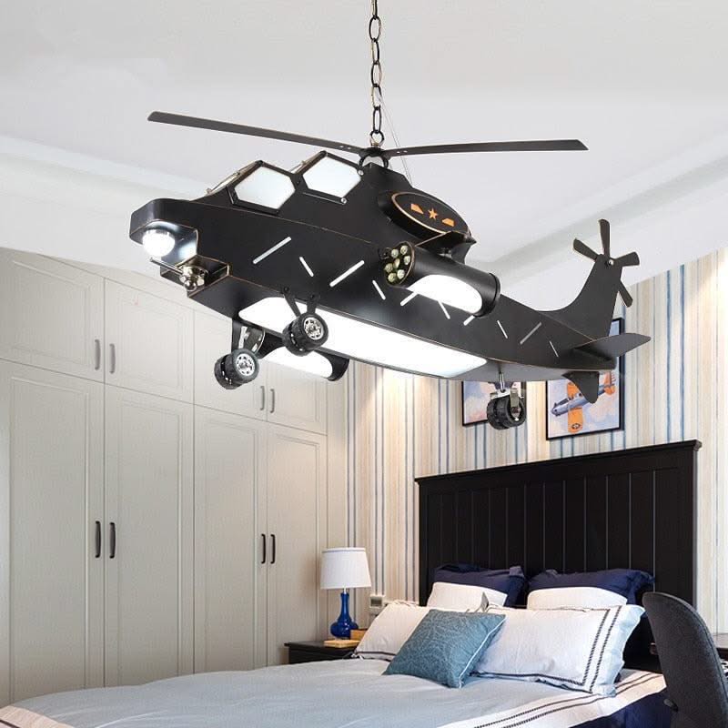 ChandeliersDecor.com-Kids Room Nursery Lighting-Plane Helicopter Pendant Light - Unique Aircraft Design
