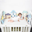 ChandeliersDecor.com-Crib Bumper-Plush Baby Bed Bumper House Theme | Baby Bedding Set Accessories | Infant Crib Bumpers
