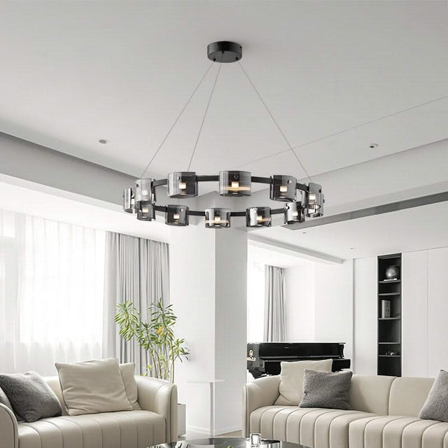Polish Black Glass: Kitchen Island Lighting-ChandeliersDecor.com