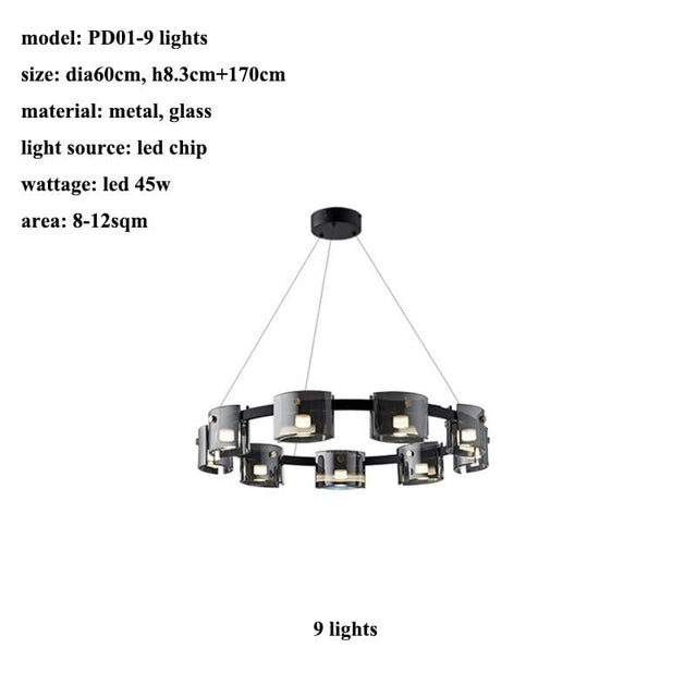 Polish Black Glass: Kitchen Island Lighting-ChandeliersDecor.com