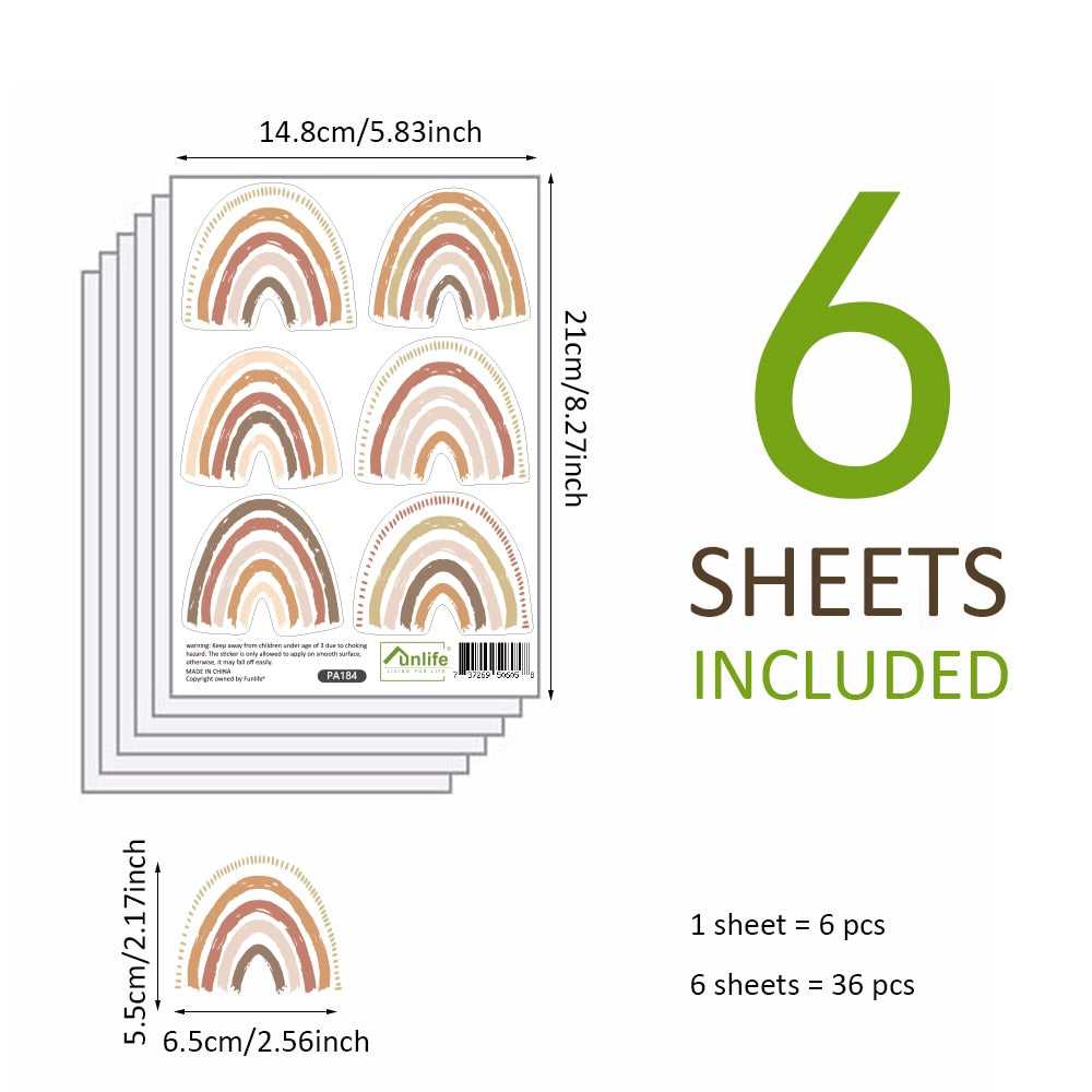 ChandeliersDecor.com-Kids Nursery Bohemian Wall Decals-Polka Dot Boho Rainbow Wall Decal: Stylish Décor