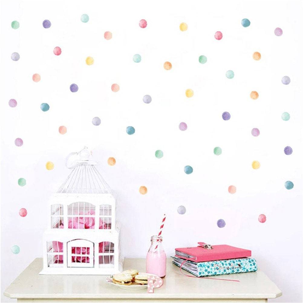 ChandeliersDecor.com-Polka Dot Wall Stickers for Kids Nursery - Multi Color