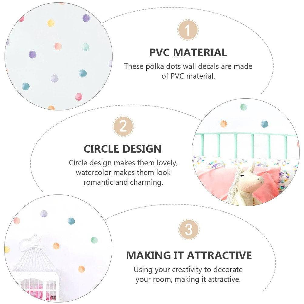 ChandeliersDecor.com-Polka Dot Wall Stickers for Kids Nursery - Multi Color