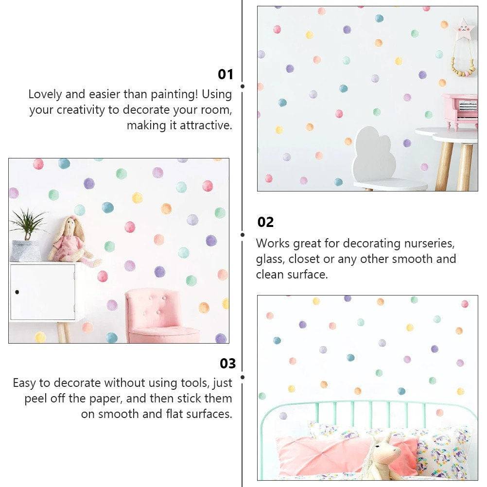 ChandeliersDecor.com-Polka Dot Wall Stickers for Kids Nursery - Multi Color