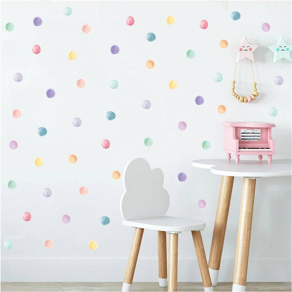 ChandeliersDecor.com-Polka Dot Wall Stickers for Kids Nursery - Multi Color