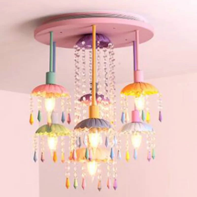 ChandeliersDecor.com-Kids Room Nursery Lighting-Pony Merry Go Round Pink Ceiling Light