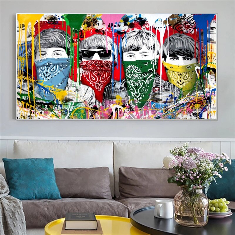 ChandeliersDecor.com-Wall Posters-Pop Street Artwork WORLD UNITY No War Canvas Wall Art