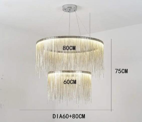 Postmodern Style Living Room Chain Led Chandelier-ChandeliersDecor.com