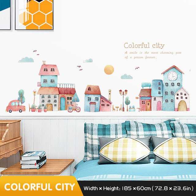 ChandeliersDecor.com-Princess Castle Wall Sticker | Girls Room Wall Decal | Castle Wall Decal